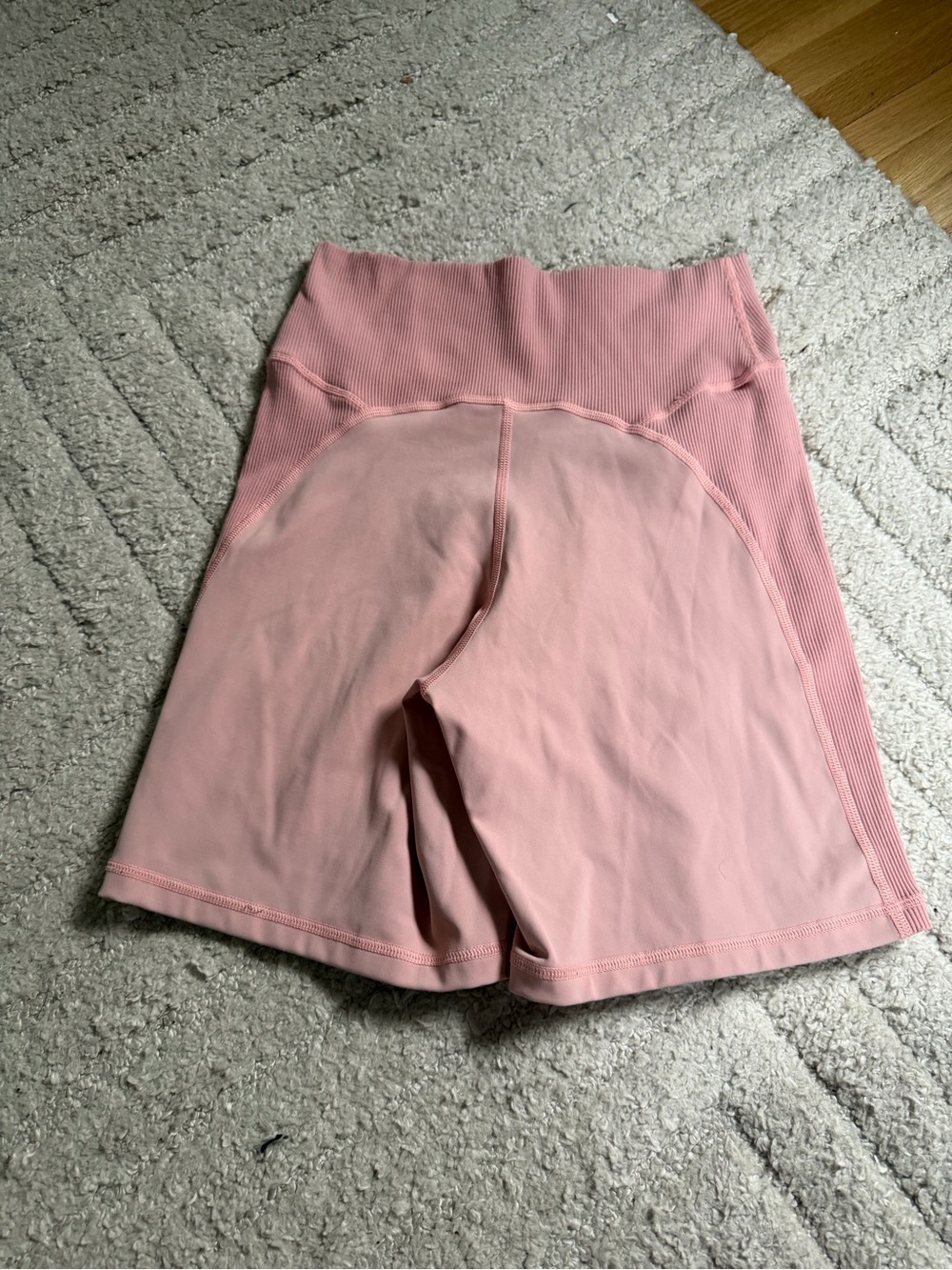 aerie Ribbed High-Rise Bike Shorts in Light Pink